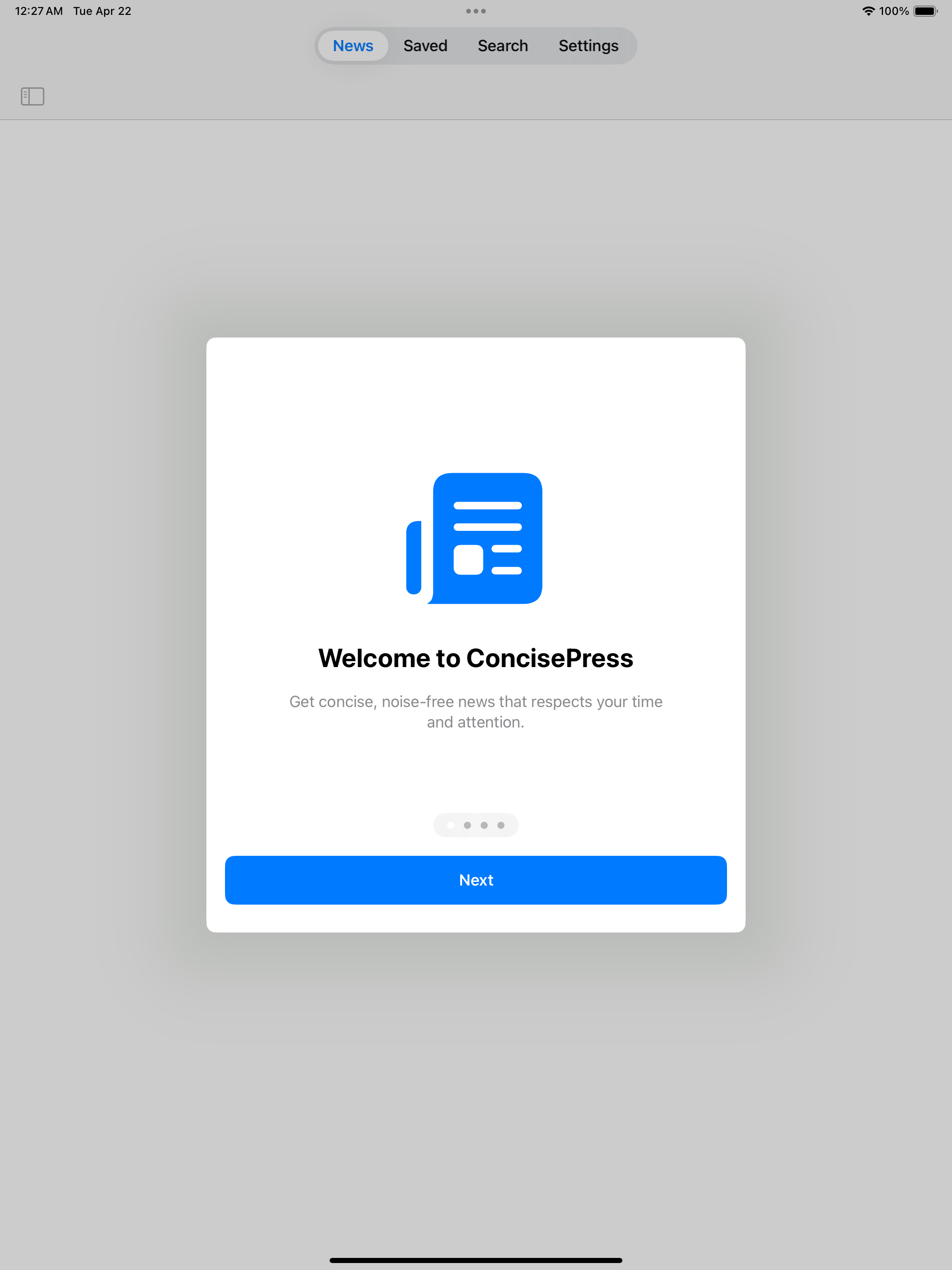 ConcisePress App Screenshot